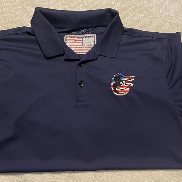 Nike Golf Dri-FIT Navy Polo Shirt Embroidered Baltimore Orioles - Picture 4 of 5